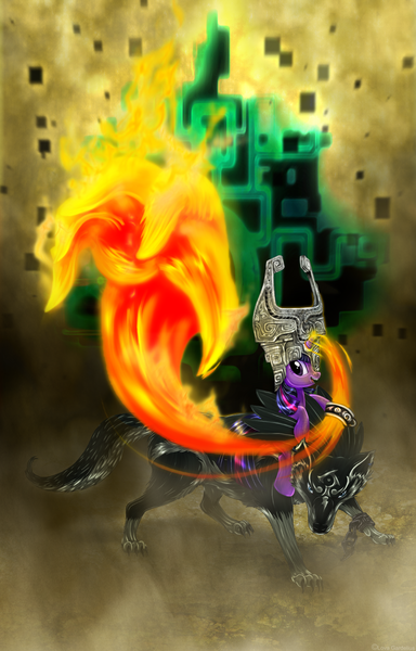 Size: 1499x2342 | Tagged: artist:lova-gardelius, crossover, derpibooru import, link, midna, midna sparkle, namesake, pun, safe, the legend of zelda, the legend of zelda: twilight princess, twilight sparkle, wolf link