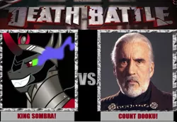 Size: 897x617 | Tagged: christopher lee, commentary, count dooku, death battle, derpibooru import, king sombra, meta, safe, spoiler:s03, star wars