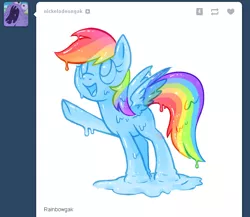 Size: 656x569 | Tagged: derpibooru import, gak, gakpony, goo pony, meme, meta, original species, rainbow dash, safe, tumblr