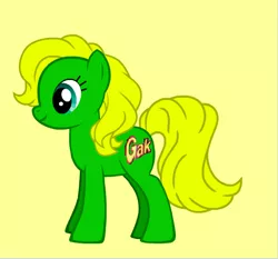 Size: 470x438 | Tagged: safe, derpibooru import, oc, ponified, unofficial characters only, earth pony, gakpony, pony, pony creator, female, gak, green, mare, meme, meta, solo, yellow