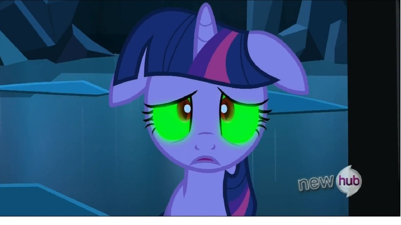 Size: 1366x768 | Tagged: safe, derpibooru import, twilight sparkle, spoiler:s03, dark magic, fear chamber, green eyes