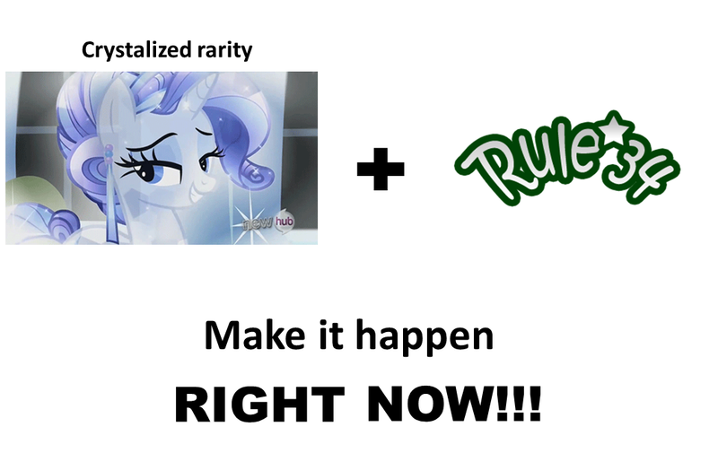 Size: 1044x659 | Tagged: safe, derpibooru import, edit, edited screencap, screencap, rarity, crystal pony, pony, unicorn, the crystal empire, crystal rarity, crystallized, exploitable meme, female, make it happen, mare, meta