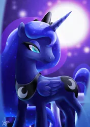 Size: 1024x1448 | Tagged: safe, artist:sandy101010, derpibooru import, princess luna, moon, solo