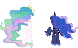 Size: 6910x4300 | Tagged: absurd resolution, artist:90sigma, both cutie marks, derpibooru import, plot, princess celestia, princess luna, safe, simple background, the crystal empire, transparent background, vector