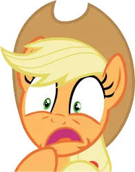 Size: 3000x3819 | Tagged: applejack, artist:firestorm-can, derpibooru import, horrified, safe, simple background, solo, transparent background, vector