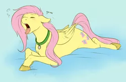 Size: 1280x834 | Tagged: artist:cartoonlion, derpibooru import, fluttershy, futa, futa fluttershy, futaverse, intersex, oc, oc:futashy, safe, sleepy, unshorn fetlocks, yawn