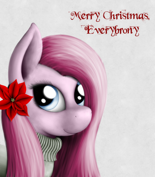 Size: 1400x1600 | Tagged: artist:zirbronium, christmas, cute, cuteamena, derpibooru import, flower, flower in hair, pinkamena diane pie, pinkie pie, poinsettia, safe, smiling