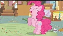 Size: 1920x1080 | Tagged: balloon, derpibooru import, pinkie pie, safe, screencap, youtube caption