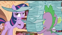 Size: 1920x1080 | Tagged: derpibooru import, safe, screencap, spike, the crystal empire, twilight sparkle, youtube caption