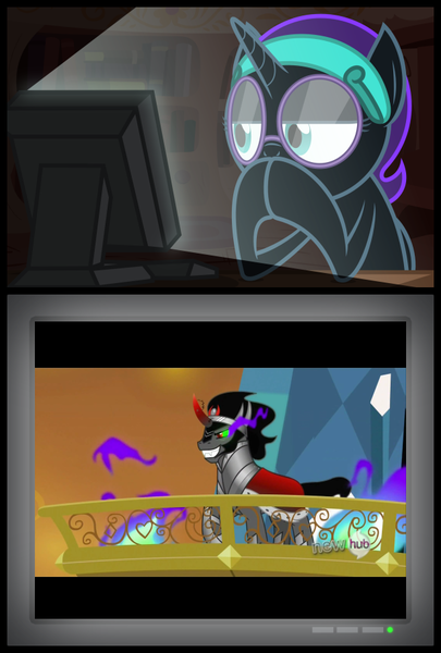 Size: 620x918 | Tagged: safe, derpibooru import, edit, edited screencap, screencap, king sombra, oc, oc:nyx, alicorn, pony, the crystal empire, alicorn oc, exploitable meme, meme, tv meme