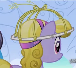 Size: 779x692 | Tagged: safe, derpibooru import, screencap, amber waves, crystal pony, pony, the crystal empire, background pony, cropped, female, hat, mare