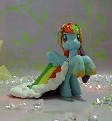 Size: 500x541 | Tagged: safe, artist:sanadaookmai, derpibooru import, rainbow dash, pony, clothes, custom, doll, dress, gala dress, irl, photo, toy