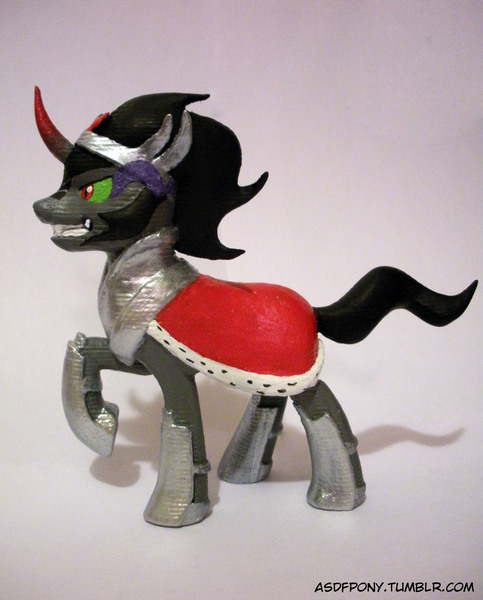 Size: 2736x3400 | Tagged: 3d print, artist:clawed-nyasu, custom, derpibooru import, irl, king sombra, photo, safe, sculpture, solo, the crystal empire