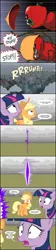 Size: 910x4045 | Tagged: appelox, applejack, artist:hotdiggedydemon, ask jappleack, comic, derpibooru import, jappleack, safe, twilight sparkle