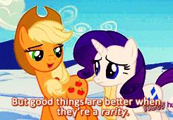 Size: 245x170 | Tagged: animated, applejack, derpibooru import, one eye closed, pun, rarity, safe, screencap, shipping fuel, subtitles, the crystal empire, wink
