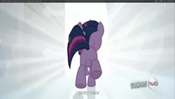 Size: 1920x1080 | Tagged: safe, derpibooru import, edit, edited screencap, screencap, twilight sparkle, pony, the crystal empire, butt, caption, female, mare, meme, plot, solo, youtube caption