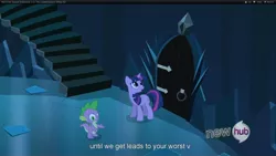 Size: 1920x1080 | Tagged: safe, derpibooru import, screencap, spike, twilight sparkle, the crystal empire, youtube caption