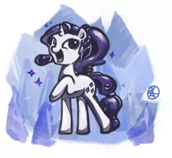 Size: 768x704 | Tagged: safe, artist:lahannonpareil, derpibooru import, rarity, crystal pony, pony, unicorn, alternate hairstyle, crystal rarity, crystallized, solo