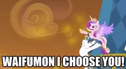 Size: 617x338 | Tagged: bipedal, caption, derpibooru import, edit, edited screencap, epic wife tossing, fastball special, funny, horn crystals, pokémon, princess cadance, safe, screencap, shining armor, the crystal empire, waifu