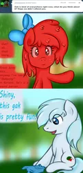 Size: 594x1230 | Tagged: safe, artist:freefraq, derpibooru import, oc, oc:shiny slime, unofficial characters only, goo pony, original species, ask, frost angel, slime, tumblr