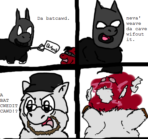 Size: 497x466 | Tagged: artist:aichi, batman, blood, comic, death, decapitated, decapitation, derpibooru import, exploding head, fluffy pony, fluffy pony grimdark, grimdark, nostalgia critic