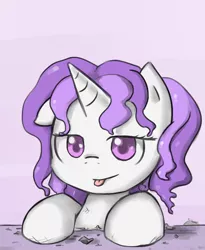 Size: 900x1100 | Tagged: safe, artist:sirachanotsauce, derpibooru import, oc, oc:twilight panda, unofficial characters only, bedroom eyes, cute, floppy ears, looking at you, mspaintponies, mspaintponies fanart, smirk, solo, tongue out