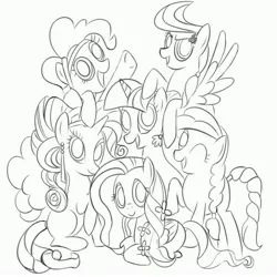 Size: 5000x5000 | Tagged: safe, artist:mrmrman363, derpibooru import, applejack, fluttershy, pinkie pie, rainbow dash, rarity, twilight sparkle, absurd resolution, crystallized, sketch