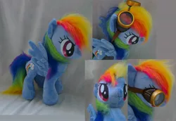 Size: 3488x2401 | Tagged: safe, artist:epicrainbowcrafts, derpibooru import, rainbow dash, pegasus, pony, female, goggles, irl, mare, photo, plushie, solo