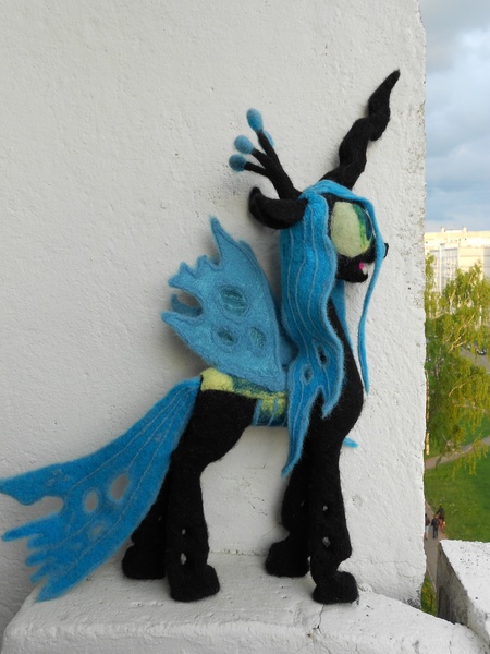Size: 3240x4320 | Tagged: artist:maijafeja, changeling, derpibooru import, irl, needle felted, photo, plushie, queen chrysalis, safe, solo