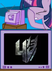 Size: 440x600 | Tagged: safe, derpibooru import, twilight sparkle, pony, bayformers, exploitable meme, facehoof, meme, michael bay, transformers, transformers age of extinction, tv meme