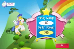 Size: 960x640 | Tagged: safe, derpibooru import, pegasus, pony, clear the skies, gameloft, glimmer wings, glitch, royal guard