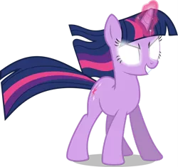 Size: 1024x961 | Tagged: safe, artist:mewtwo-ex, derpibooru import, twilight sparkle, pony, unicorn, female, glowing eyes, glowing horn, grin, mare, simple background, smiling, solo, transparent background, unicorn twilight, vector