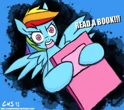 Size: 1220x1080 | Tagged: artist:crabmeatstick, book, derpibooru import, rainbow dash, read, reading, safe