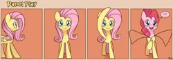 Size: 1400x489 | Tagged: safe, artist:solar-slash, derpibooru import, pinkie pie, earth pony, pegasus, pony, comic, duo, duo female, female, fourth wall, looking at you, mare, panel play, smiling