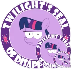Size: 615x600 | Tagged: safe, artist:flizzick, derpibooru import, edit, twilight sparkle, disapproval, frown, looking at you, reaction image, recursion, simple background, transparent background, unamused, wide eyes