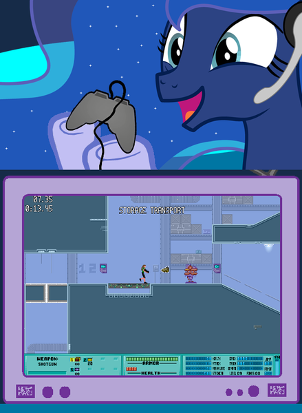 Size: 563x769 | Tagged: safe, derpibooru import, princess luna, pony, gamer luna, exploitable meme, gamer meme, iji, meme, obligatory pony, tv meme, video game