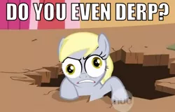 Size: 981x628 | Tagged: safe, derpibooru import, edit, edited screencap, screencap, derpy hooves, pegasus, pony, the last roundup, angry, cropped, do you even lift, female, image macro, mare, special eyes