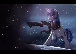 Size: 1215x854 | Tagged: artist:ruhje, badass, clothes, derpibooru import, epic, safe, scarf, shining armor, the crystal empire, umbrum