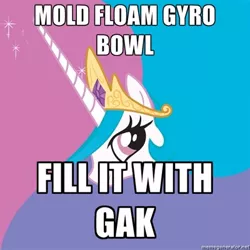 Size: 400x400 | Tagged: derpibooru import, exploitable meme, floam, gak, gyro bowl, safe, trollestia