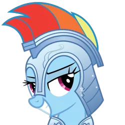 Size: 5000x5000 | Tagged: absurd resolution, .ai available, armor, artist:rainbowderp98, bedroom eyes, bust, crystal guard armor, derpibooru import, portrait, rainbow dash, safe, simple background, smug, solo, .svg available, transparent background, vector