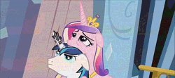Size: 500x222 | Tagged: animated, crystal empire, derpibooru import, horn crystals, princess cadance, safe, screencap, shining armor, spread wings, the crystal empire
