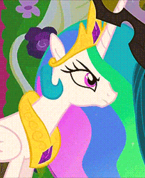 Size: 245x300 | Tagged: animated, derpibooru import, horns are touching, princess celestia, queen chrysalis, safe