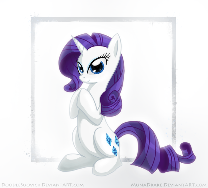 Size: 950x859 | Tagged: artist:doodlesuovick, artist:munadrake, derpibooru import, rarity, safe