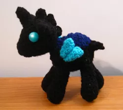 Size: 2341x2080 | Tagged: amigurumi, artist:acrylicsheep, changeling, crochet, derpibooru import, irl, photo, plushie, safe, solo