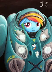 Size: 1600x2215 | Tagged: artist:jet-ann, crossover, derpibooru import, marine, rainbow dash, safe, starcraft