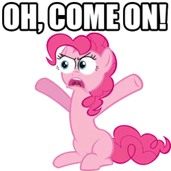 Size: 512x512 | Tagged: derpibooru import, image macro, oh come on, pinkie pie, reaction image, safe, special eyes