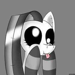 Size: 500x500 | Tagged: safe, artist:drbeard, derpibooru import, oc, unofficial characters only, earth pony, pony, animated, ask, clothes, female, mare, monochrome, socks, solo, stitches, striped socks, tumblr