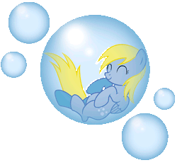 Size: 500x465 | Tagged: safe, artist:kennyklent, derpibooru import, derpy hooves, pegasus, pony, animated, bubble, female, mare, solo