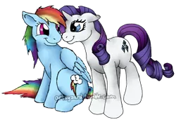 Size: 1070x745 | Tagged: artist:grandmaster-popo, dead source, derpibooru import, female, lesbian, rainbow dash, raridash, rarity, safe, shipping