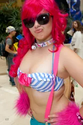 Size: 2592x3888 | Tagged: 2012, anime weekend atlanta, artist needed, belly button, bikini, breasts, clothes, cosplay, derpibooru import, human, irl, irl human, photo, pinkie pie, source needed, suggestive, sunglasses, suspenders, swimsuit